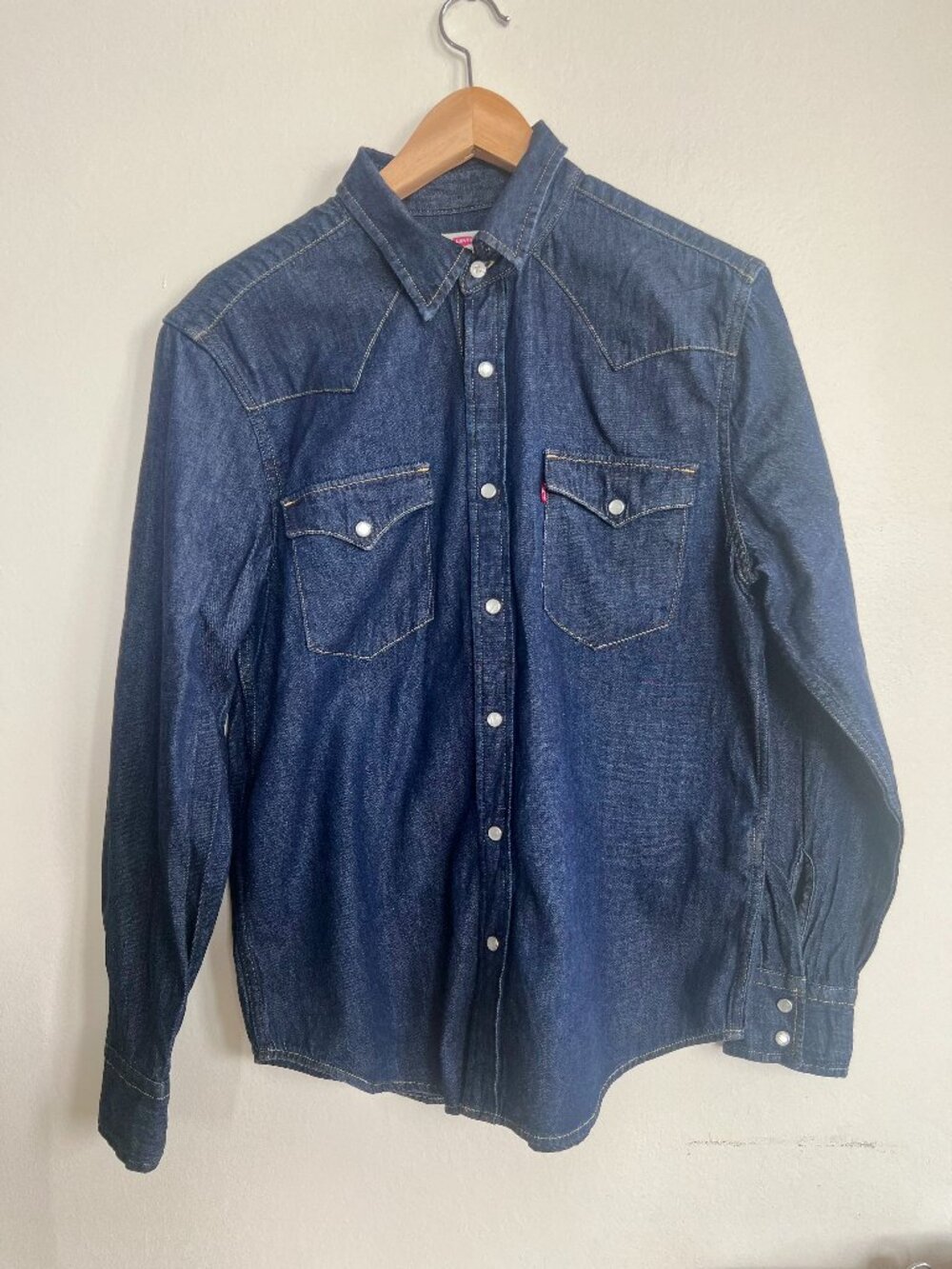 Levi's Blue Western Cowboy denim jean shirt / Size M